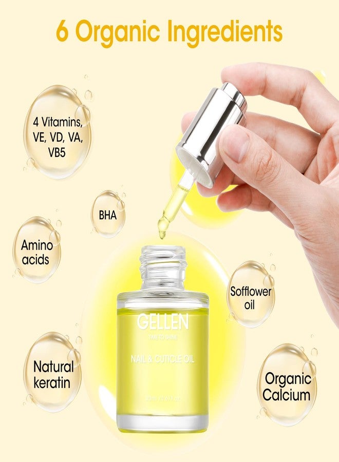 GELLEN Nail Growth Oil, Nail Cuticle Oil for Growth and Strength, Vitamin E Natural Keratin Cuticle Nails Treatment for Hydrating, Nourishing, Strengthening, Repairing, 0.68 Oz - Image 2